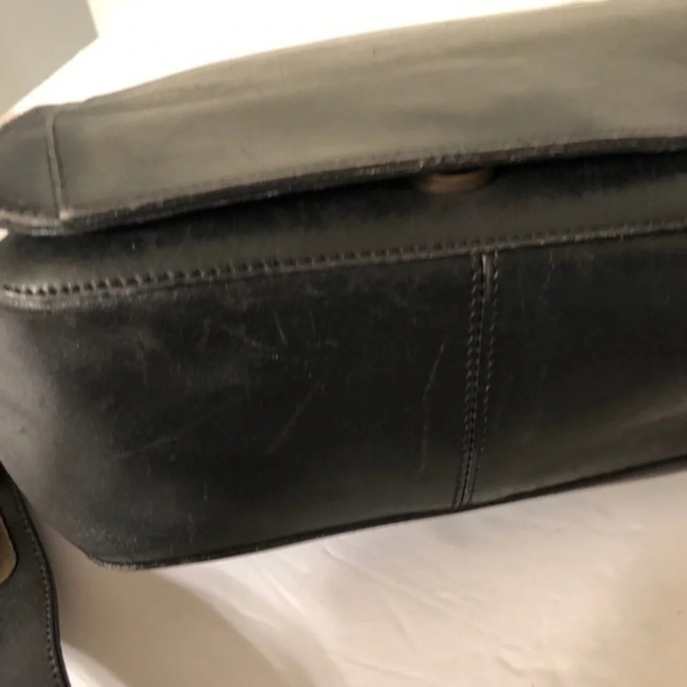 COACH vintage black leather made in Italy rare!